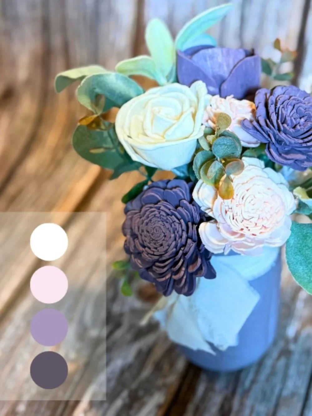 Sola Wood Lavender Wedding Floral Table Centerpieces Set of 3 Mason Jar Decor